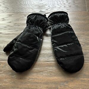Keep It Trendy Puffer Mittens, fur lined,knit cuff,winter,warm-snow,soft,shiny